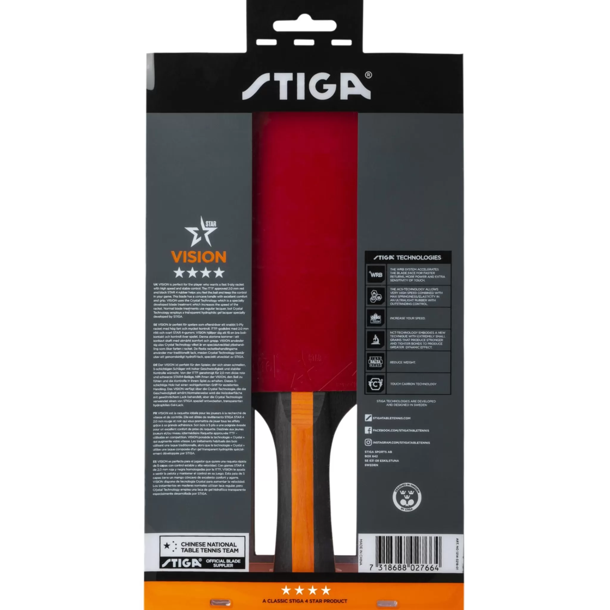 stiga Vision 4-Star, Bordtennisracket